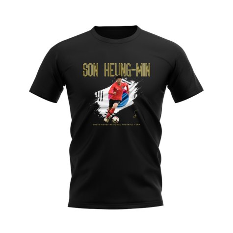 Son Heung-Min South Korea Image T-Shirt (Black)