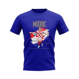 Luka Modric Croatia Celebration T-Shirt (Blue)