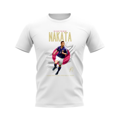 Hidetoshi Nakata Japan Image T-Shirt (White)