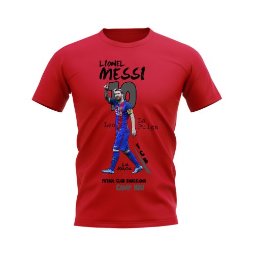 Lionel Messi Barcelona Graphic T-Shirt (Red)