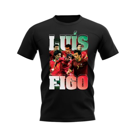 Luis Figo Portugal Bootleg T-Shirt (Black)