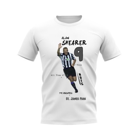 Alan Shearer Newcastle United Graphic T-Shirt (White)