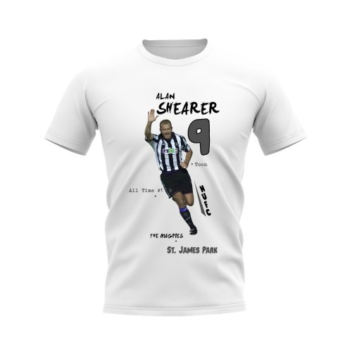 Alan Shearer Newcastle United Graphic T-Shirt (White)