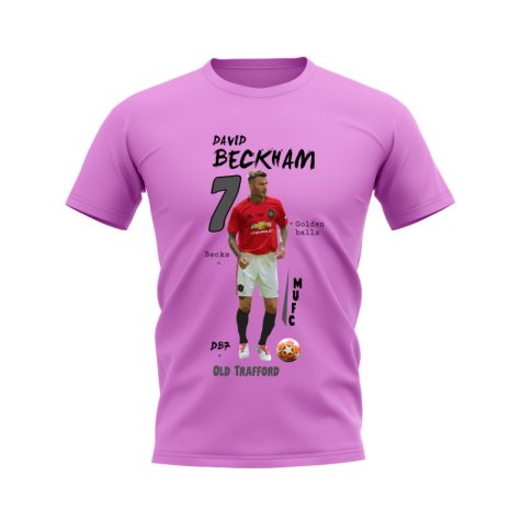David Beckham Manchester United Graphic T-Shirt (Pink)