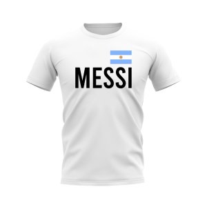 Lionel Messi Argentina Name T-shirt (White)