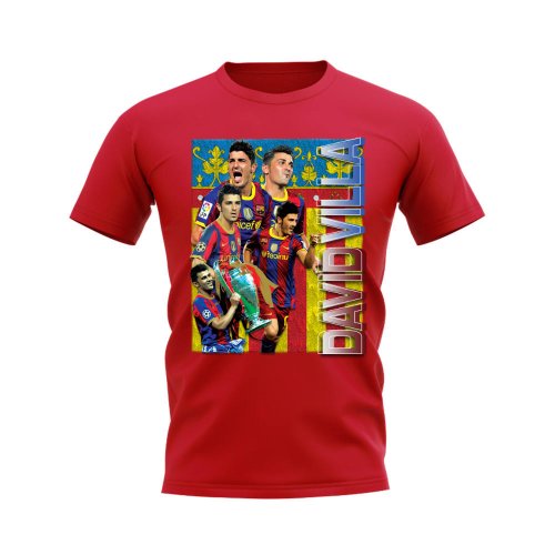 David Villa Barcelona Bootleg T-Shirt (Red)