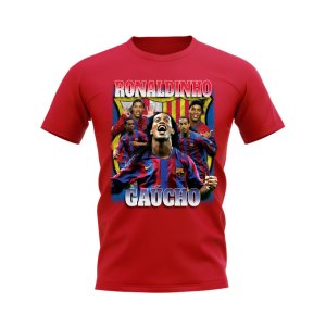 Ronaldinho Barcelona Bootleg T-Shirt (Red)