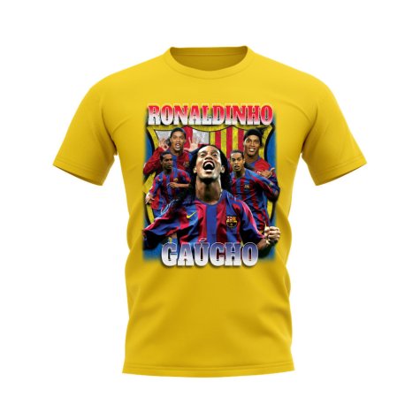 Ronaldinho Barcelona Bootleg T-Shirt (Yellow)