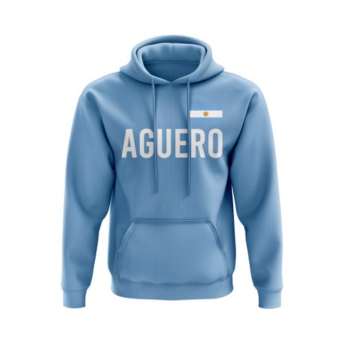 Sergio Aguero Argentina Name Hoody (Sky Blue)