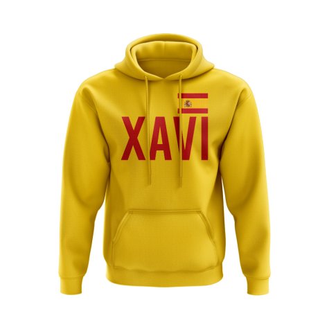 Xavi Spain Name Hoody (Yellow)