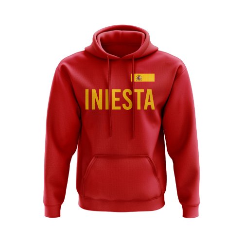 Andres Iniesta Spain Name Hoody (Red)