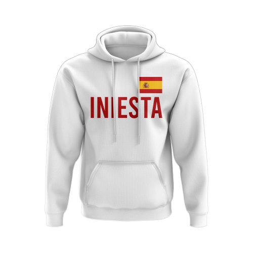 Andres Iniesta Spain Name Hoody (White)