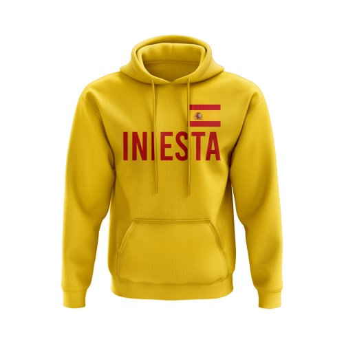 Andres Iniesta Spain Name Hoody (Yellow)