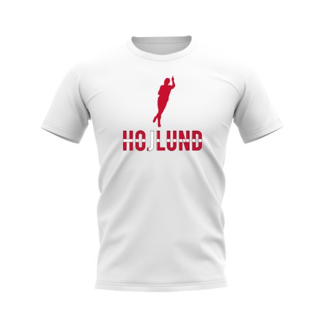 Rasmus Hojlund Denmark Silhouette T-Shirt (White)