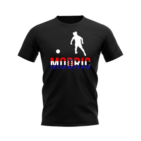 Luka Modric Croatia Silhouette T-Shirt (Black)