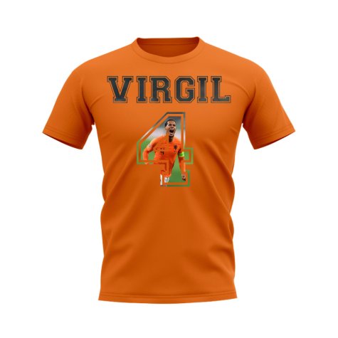 Virgil van Dijk Holland 4 T-Shirt (Orange)