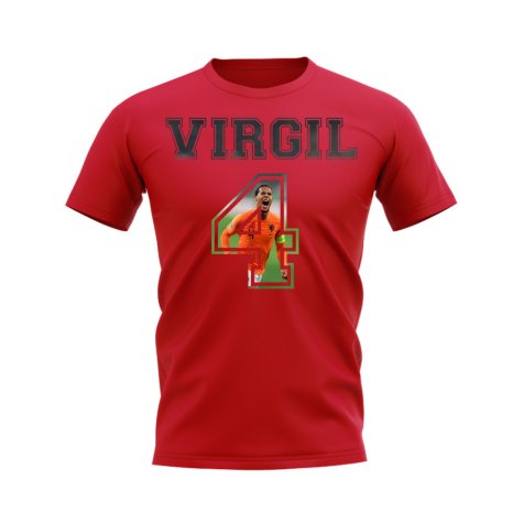 Virgil van Dijk Holland 4 T-Shirt (Red)