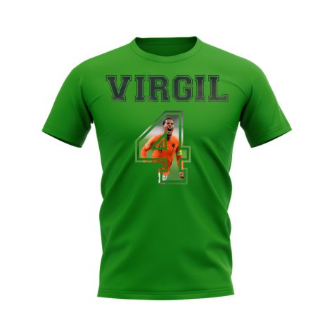 Virgil van Dijk Holland 4 T-Shirt (Green)