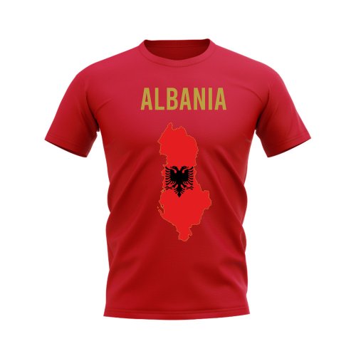 Albania Map T-shirt (Red)