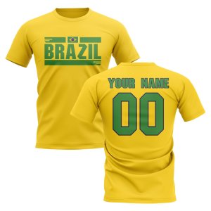 Personalised Brazil Fan Football T-Shirt (yellow)