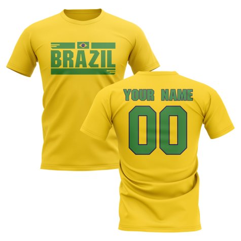 Personalised Brazil Fan Football T-Shirt (yellow)