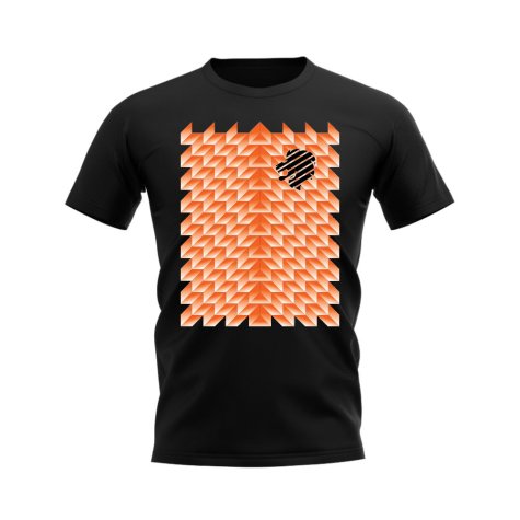 Holland 1988 Retro Pattern T-shirt (Black)