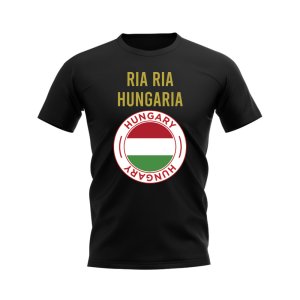 Ria Ria Hungaria Hungary Fans Phrase T-shirt (Black)