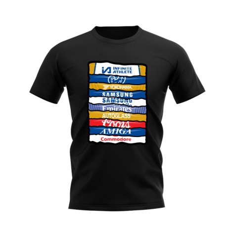 Chelsea Shirt Sponsor History T-shirt (Black)