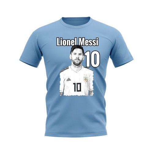 Lionel Messi Argentina Profile T-Shirt (Sky Blue)