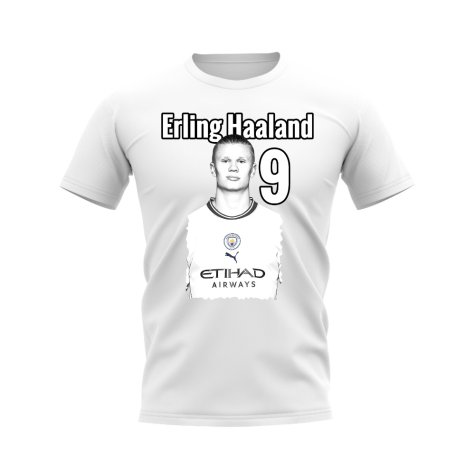 Erling Haaland Man City Profile T-Shirt (White)