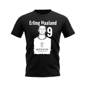 Erling Haaland Man City Profile T-Shirt (Black)