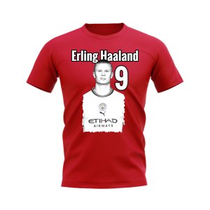 Erling Haaland Man City Profile T-Shirt (Red) Erling Haaland Man City Profile T-Shirt (Red)