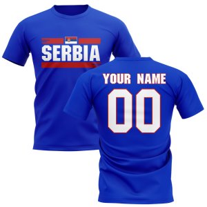 Personalised Serbia Fan Football T-Shirt (blue) Personalised Serbia Fan Football T-Shirt (blue)