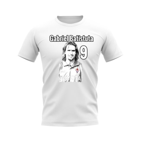 Gabriel Batistuta Fiorentina Profile T-shirt (White)