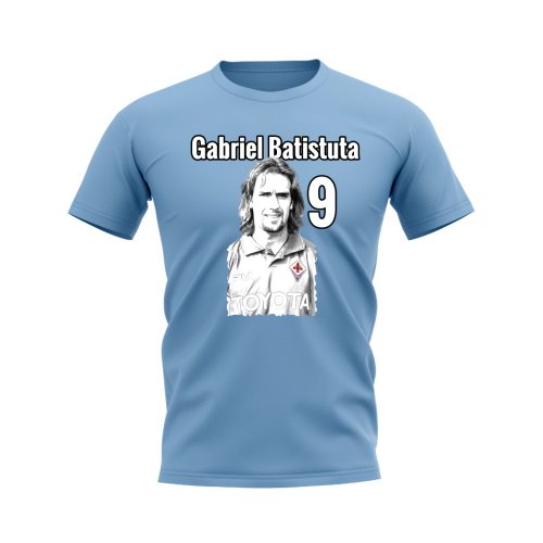 Gabriel Batistuta Fiorentina Profile T-shirt (Sky Blue)