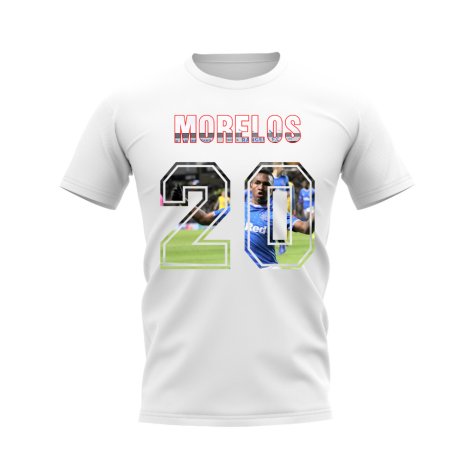 Alfredo Morelos Name and Number Rangers T-shirt (White)