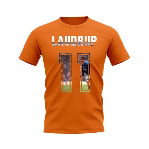 Brian Laudrup Name and Number Rangers T-shirt (Orange)