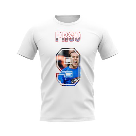 Dado Prso Name and Number Rangers T-shirt (White)