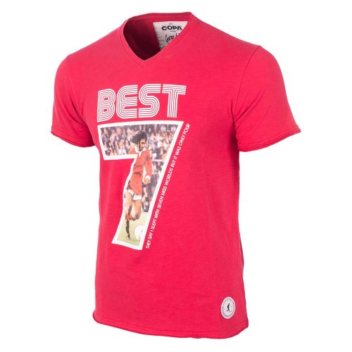 George Best Miss World V-Neck T-Shirt (Red)