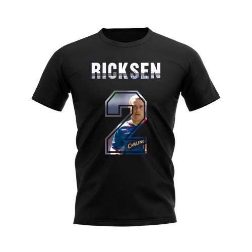 Fernando Ricksen Name and Number Rangers T-shirt (Black)