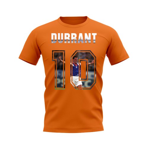 Ian Durrant Name and Number Rangers T-shirt (Orange)