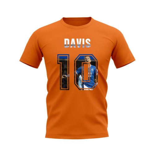 Steven Davis Name and Number Rangers T-shirt (Orange)