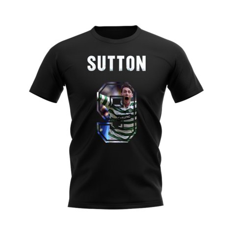 Chris Sutton Name And Number Celtic T-Shirt (Black)