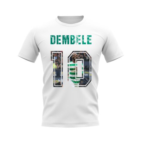 Moussa Dembele Name And Number Celtic T-Shirt (White)