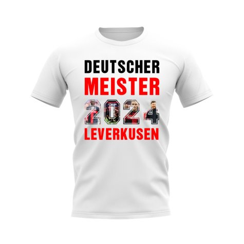 Bayer Leverkusen 2024 Deutscher Meister T-shirt (White)