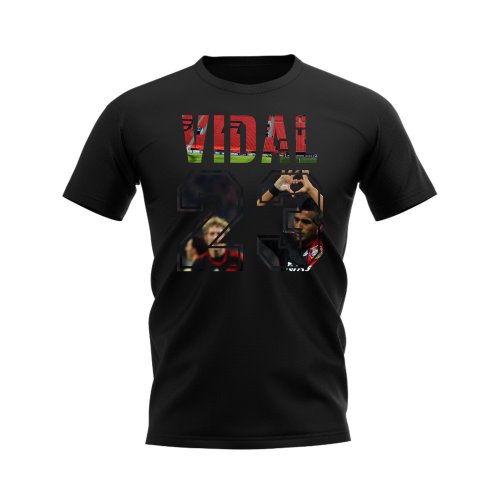 Arturo Vidal Name And Number Bayer Leverkusen T-Shirt (Black)