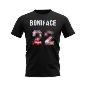 Victor Boniface Name And Number Bayer Leverkusen T-Shirt (Black)