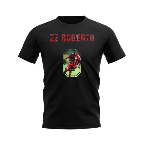 Ze Roberto Name And Number Bayer Leverkusen T-Shirt (Black)