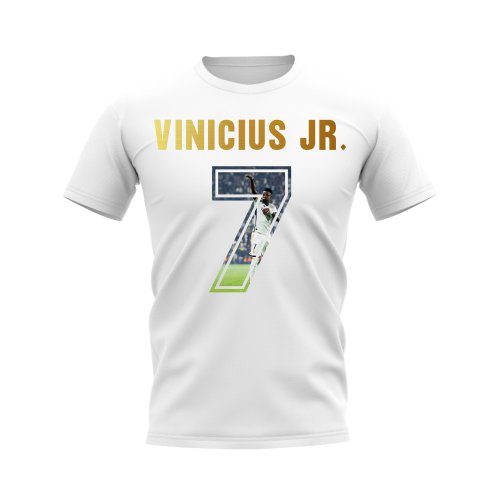 Vinicius Jr Name And Number Real Madrid T-Shirt (White)