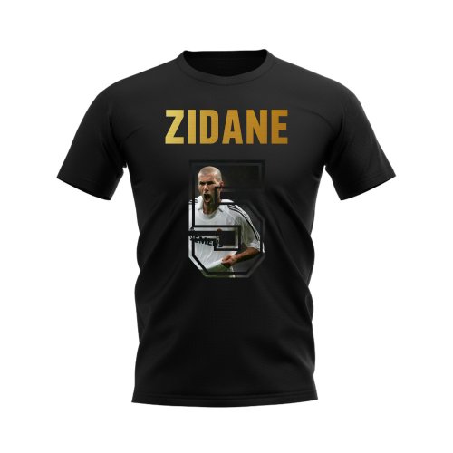 Zinedine Zidane Name And Number Real Madrid T-Shirt (Black)